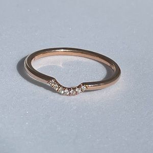 14k Rose Gold and Diamond Bump Band